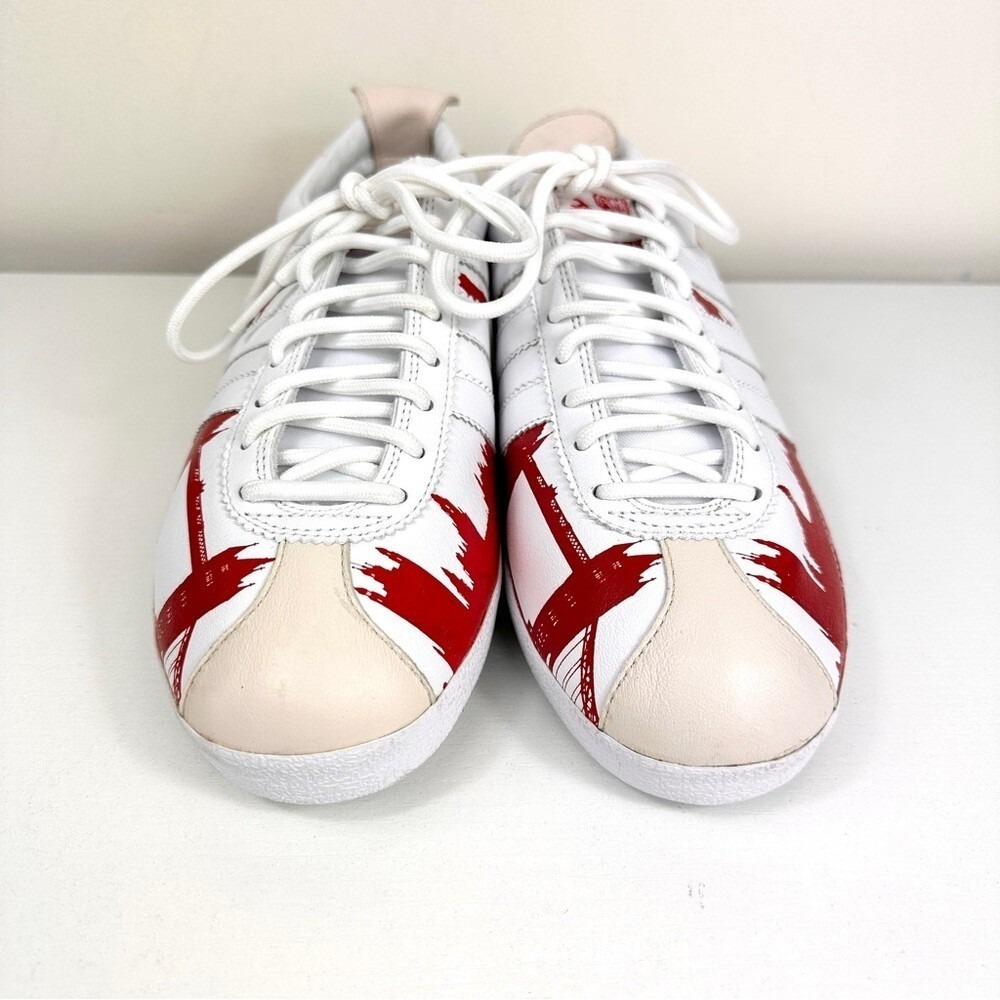 Adidas Originals Gazelle Vintage London Sneakers Size 8.5 Men Red/White - Picture 5 of 12